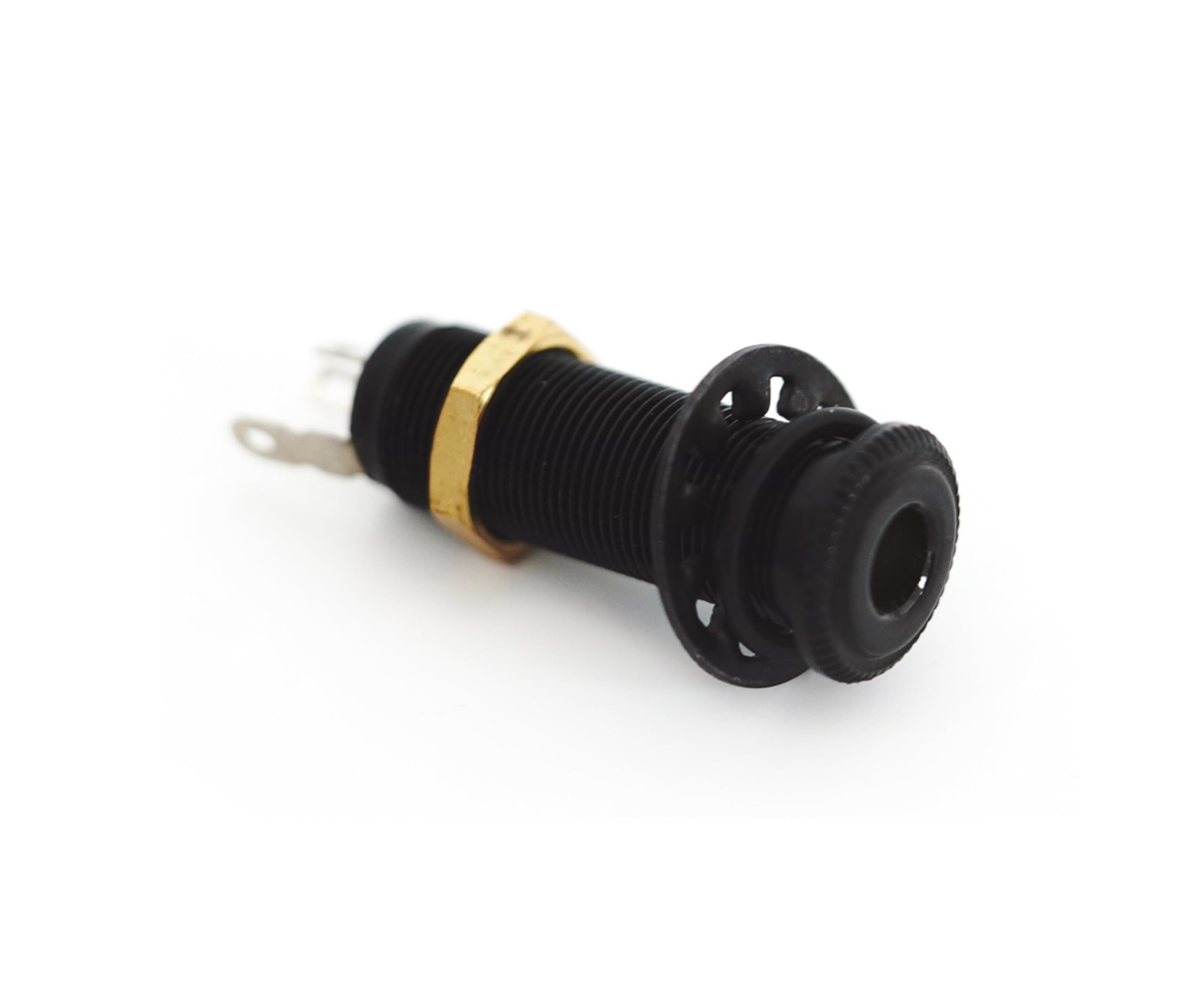 Guyker Stereo Long Threaded Output Jack - Pro Metal Guitar Bass Barrel Cylinder Input Output Jacks Plug Sockets With 3 Pins Repl